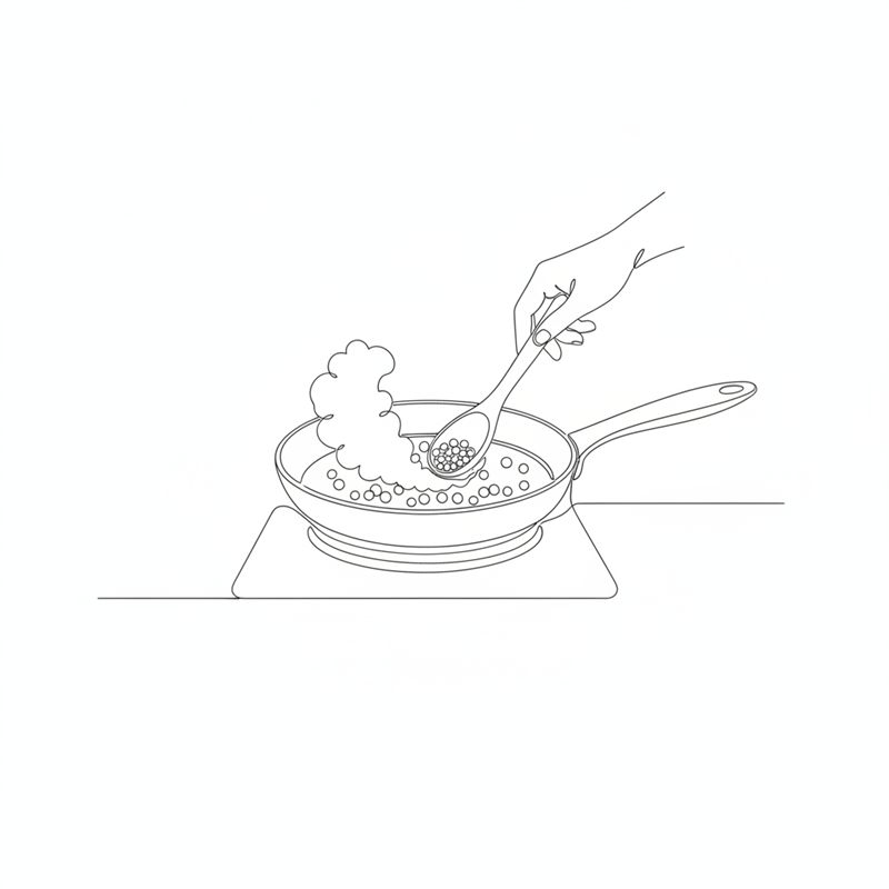 Illustration: geriebenes Brot und Zucker werden in einer Pfanne geröstet