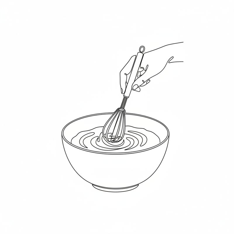 Illustration: Sahne wird in einer Schüssel mit dem Schneebesen aufgeschlagen