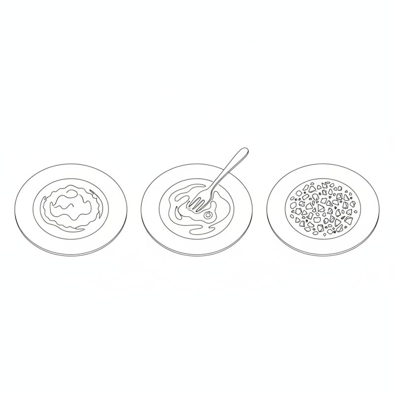 Illustration: drei Teller mit Mehl, verquirltem Ei und zerstoßenen Cornflakes als Panierstraße aufgereiht