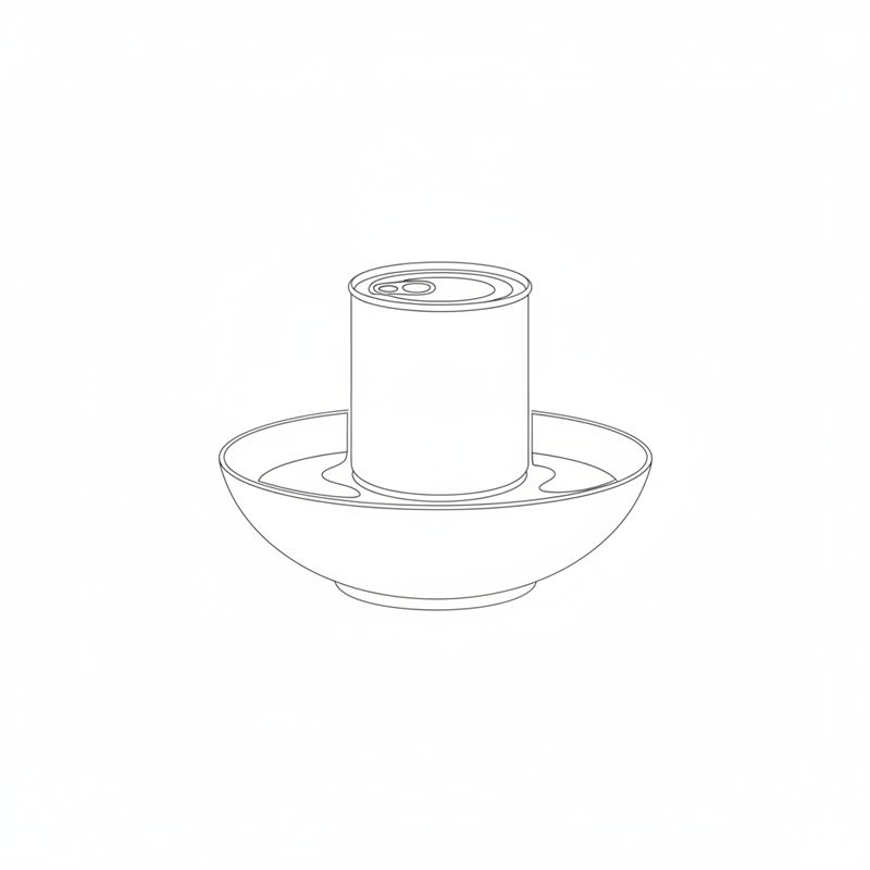 Illustration: eine Dose steht in einer Schale mit warmem Wasser