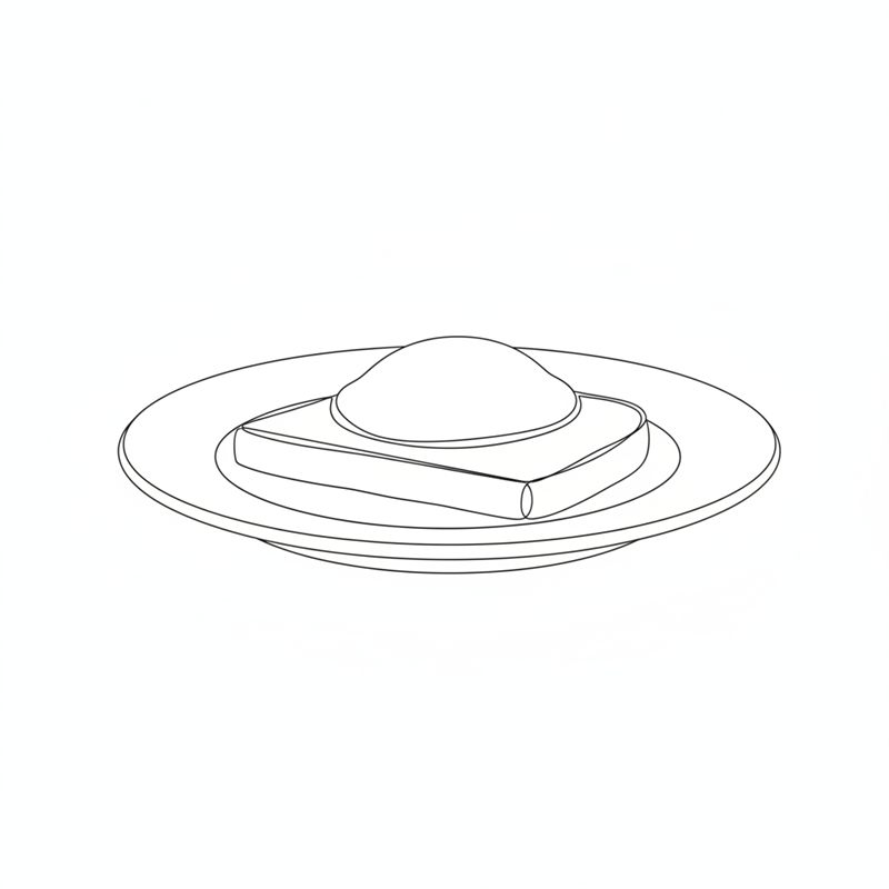 Illustration: eine Scheibe Foie Gras liegt auf geröstetem Brot auf einem Teller