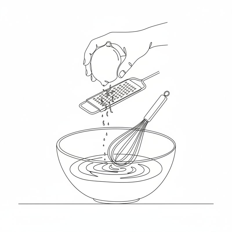 Illustration: Sauce für Frikadellenbrötchen aus Schmand mit abgeriebener Zitronenschale