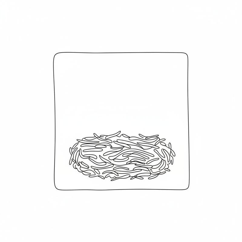 Illustration: ein quadratisches Blatt Frühlingsrollenteig mit einem länglichen Häufchen Füllung im unteren Drittel