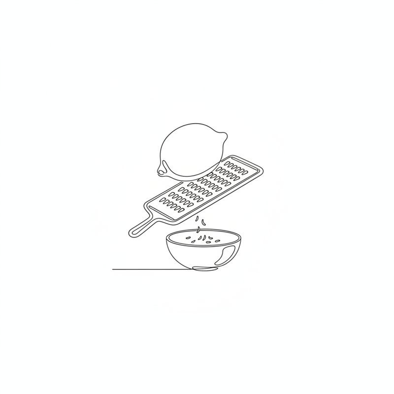Illustration: eine Zitrone wird über einer kleinen Schale fein abgerieben